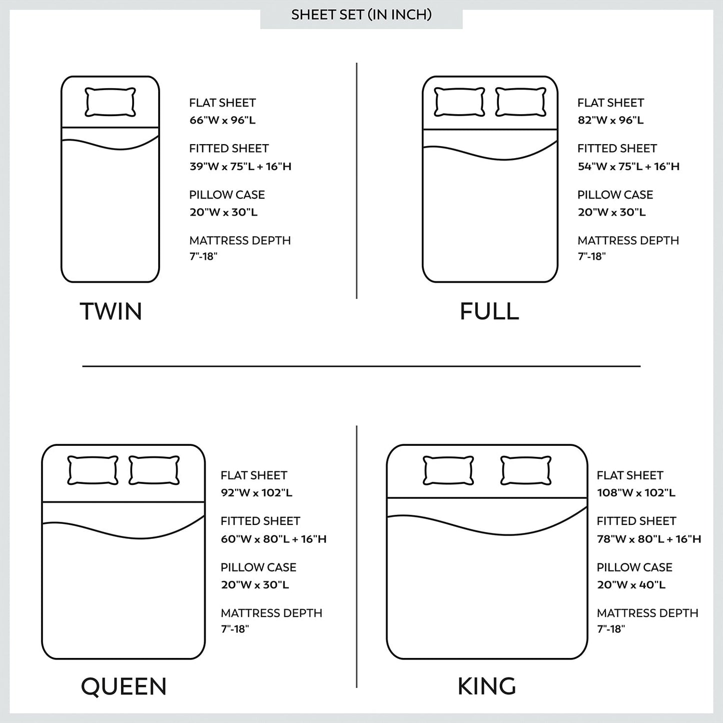 Purity Home 300TC Organic 100% Cotton Cool Crisp Percale Sheet Set