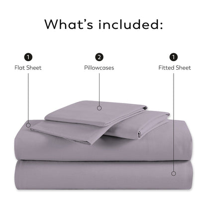 Purity Home 300TC Organic 100% Cotton Cool Crisp Percale Sheet Set