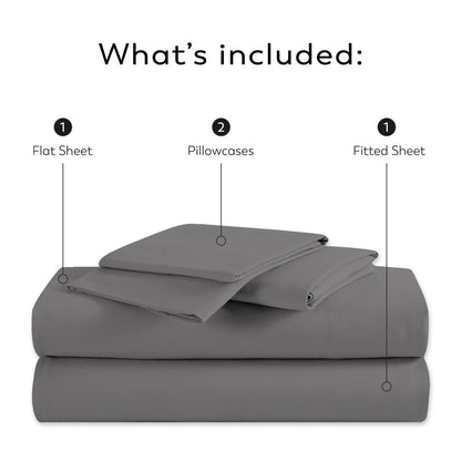 Purity Home 300TC Organic 100% Cotton Cool Crisp Percale Sheet Set