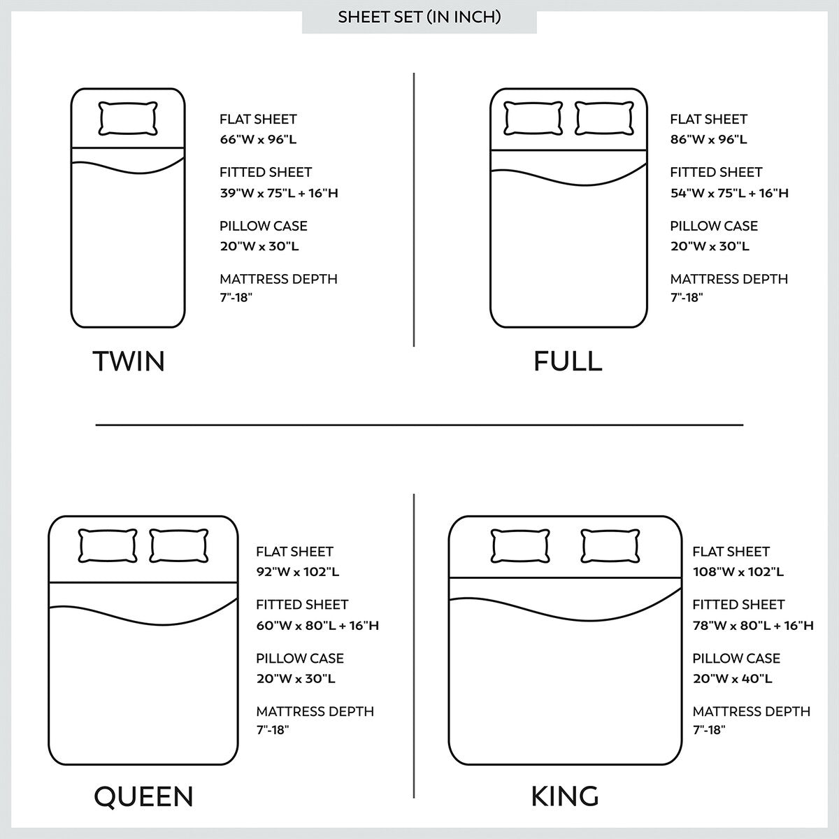 Purity Home 400TC 100% Cotton Long Staple Ultra-soft Percale Sheet Set