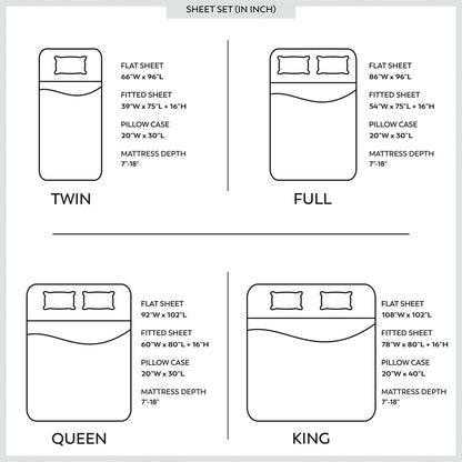 Purity Home 400TC 100% Cotton Long Staple Ultra-soft Percale Sheet Set