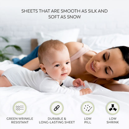Purity Home 400TC 100% Cotton Super Soft Silky Sateen Sheet Set