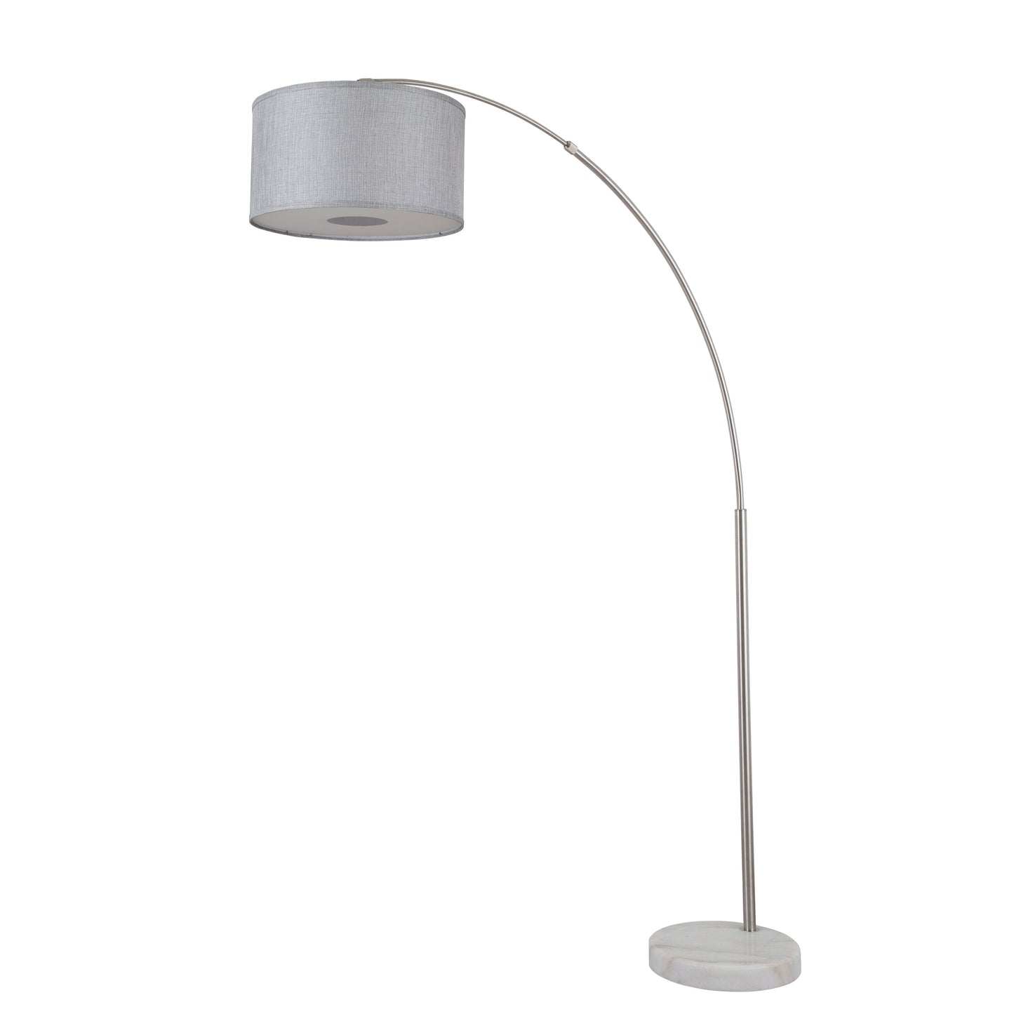 Q-Max 81 Steel Adjustable Arching Floor Lamp With Extra Large Shade and Marble Base