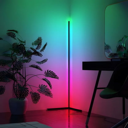RGBCW LED Corner Floor Lamp with Remote Control