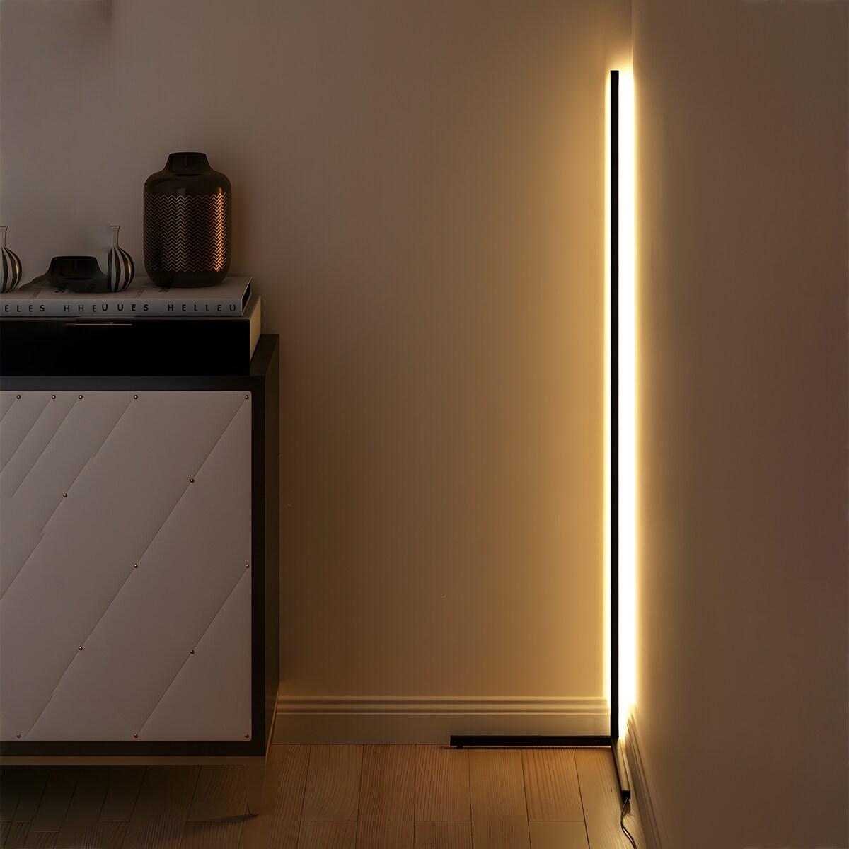 RGBCW LED Corner Floor Lamp with Remote Control
