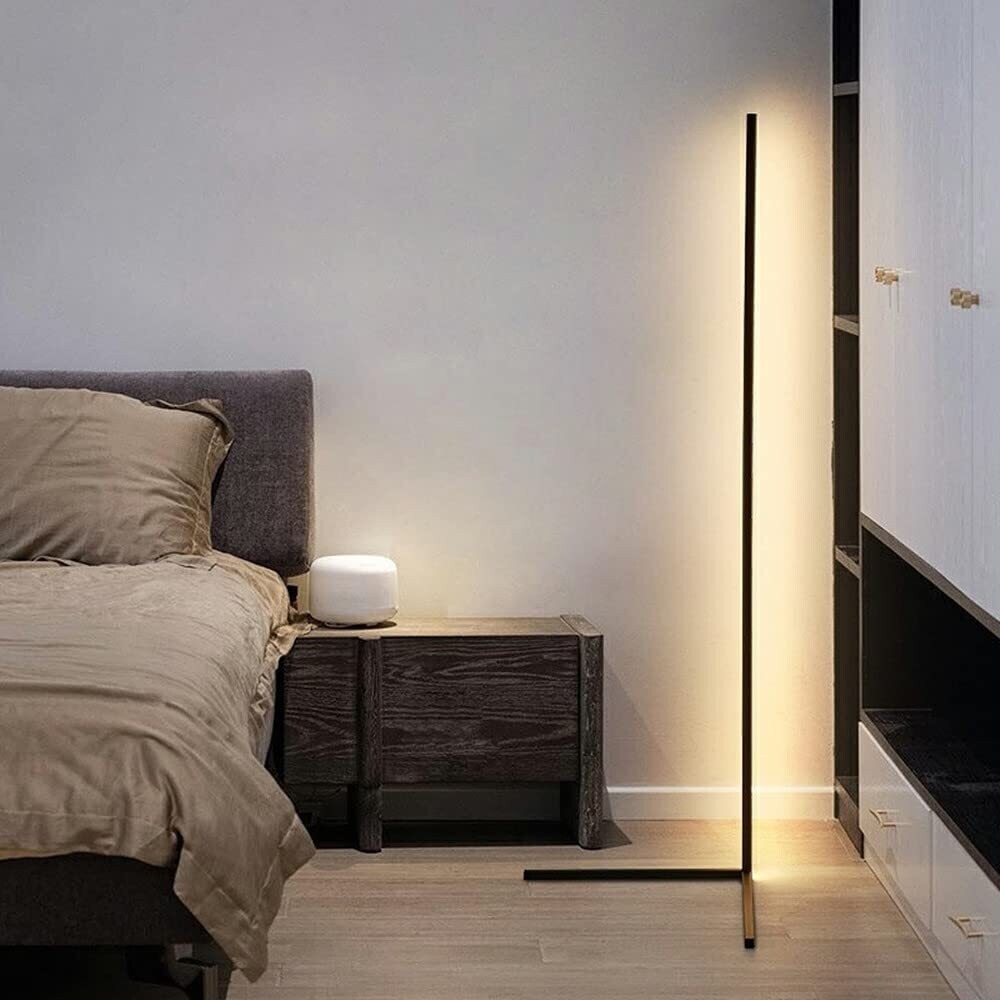 RGBCW LED Corner Floor Lamp with Remote Control
