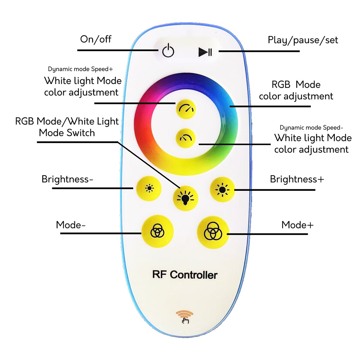 RGBCW LED Corner Floor Lamp with Remote Control