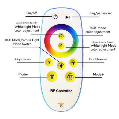 RGBCW LED Corner Floor Lamp with Remote Control