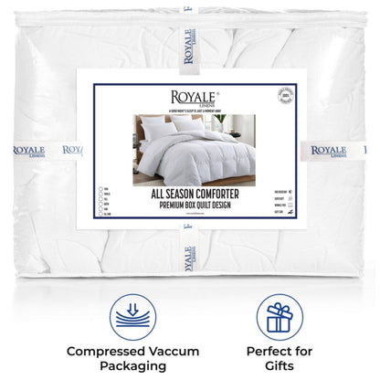 ROYALE King Comforter - All Season Down Alternative Bedding Comforter - Lightweight Quilted Comforter (King, Navy)