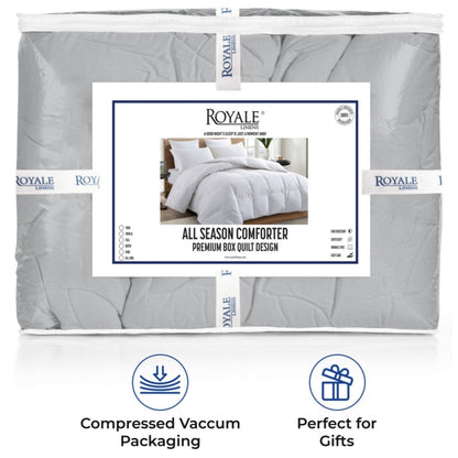 ROYALE King Comforter - All Season Down Alternative Bedding Comforter - Lightweight Quilted Comforter (King, Navy)