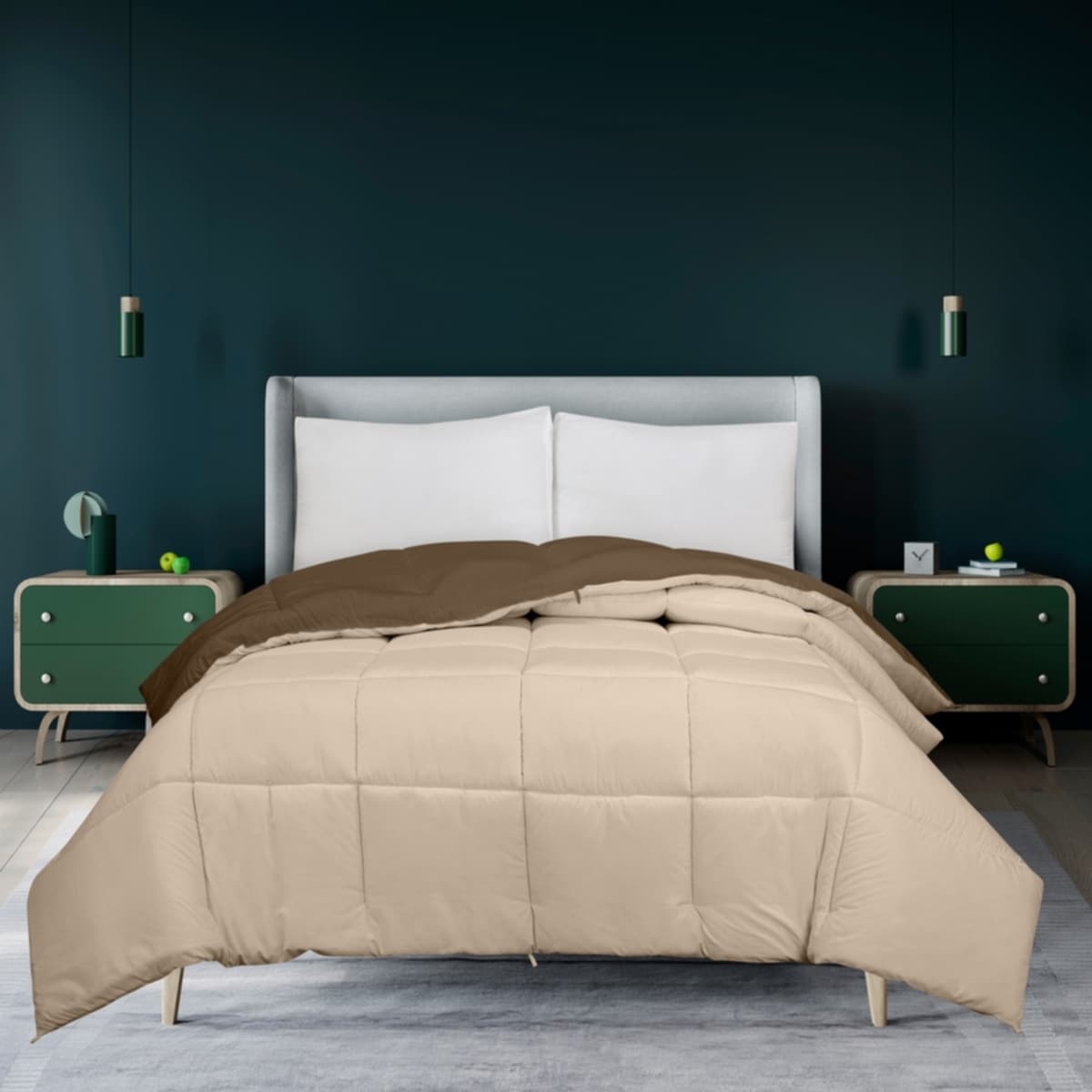 ROYALE King Comforter - All Season Down Alternative Bedding Comforter - Lightweight Quilted Comforter (King, Navy)