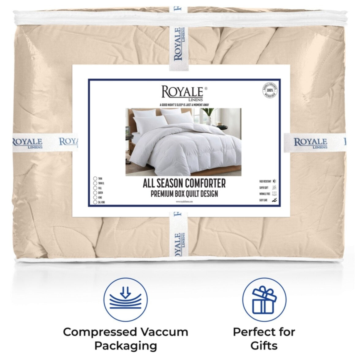 ROYALE King Comforter - All Season Down Alternative Bedding Comforter - Lightweight Quilted Comforter (King, Navy)