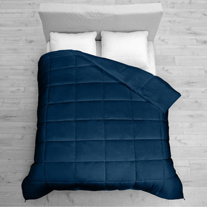 ROYALE King Comforter - All Season Down Alternative Bedding Comforter - Lightweight Quilted Comforter (King, Navy)