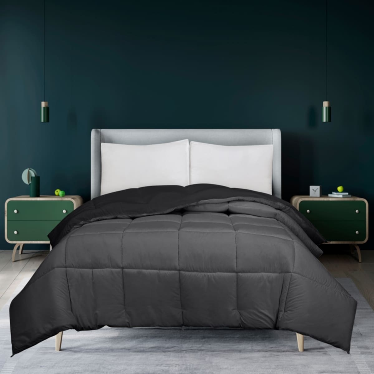 ROYALE King Comforter - All Season Down Alternative Bedding Comforter - Lightweight Quilted Comforter (King, Navy)