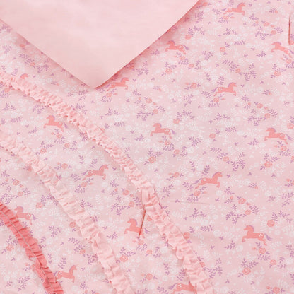 Rainbow Ruffle Pink Ultra Soft Microfiber Comforter Set