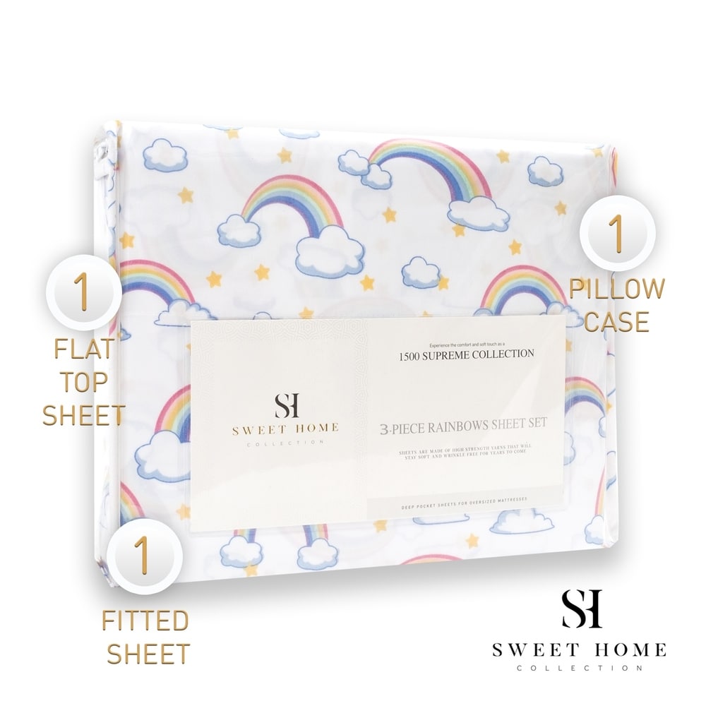 Rainbows Sheet Set by Sweet Home Collection - Multi