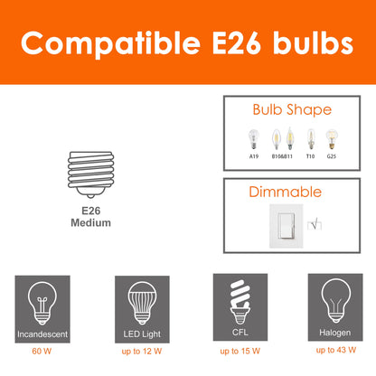 Farmhouse Black 4-Light Semi-Flush Mount Light Drum Chandelier Ceiling Light