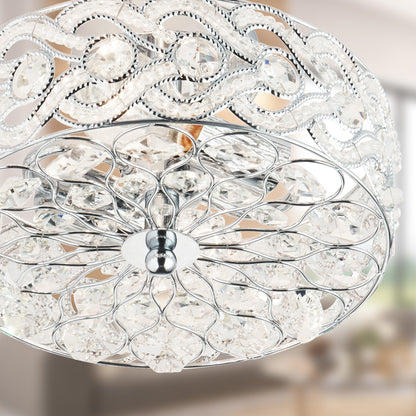 River of Goods Olivia Braided Metal and Crystal 11.5-inch Semi-Flush Mount Ceiling Light - 11.5 x 11.5 x 6.375