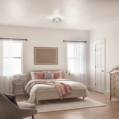 River of Goods Olivia Braided Metal and Crystal 11.5-inch Semi-Flush Mount Ceiling Light - 11.5 x 11.5 x 6.375