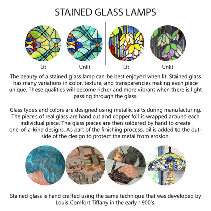 River of Goods Red Stained Glass 13-inch Cardinal Accent Lamp - 8L x 4.5W x 13.5H