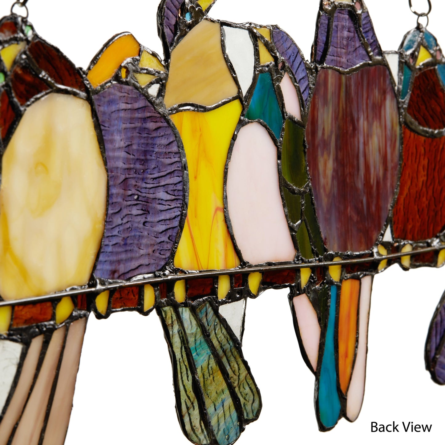 River of Goods Stained Glass Birds on Wire 9.25-in. Window Panel - 24.25L x 0.25W x 9.5H