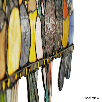 River of Goods Stained Glass Birds on Wire 9.25-in. Window Panel - 24.25L x 0.25W x 9.5H