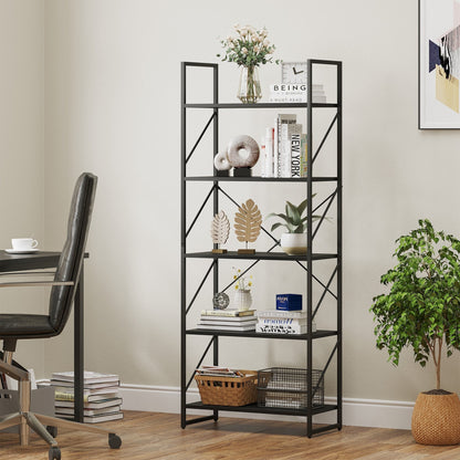 Roul Wood 5 Tiers Bookshelf Modern Bookcase Storage Rack Shelves