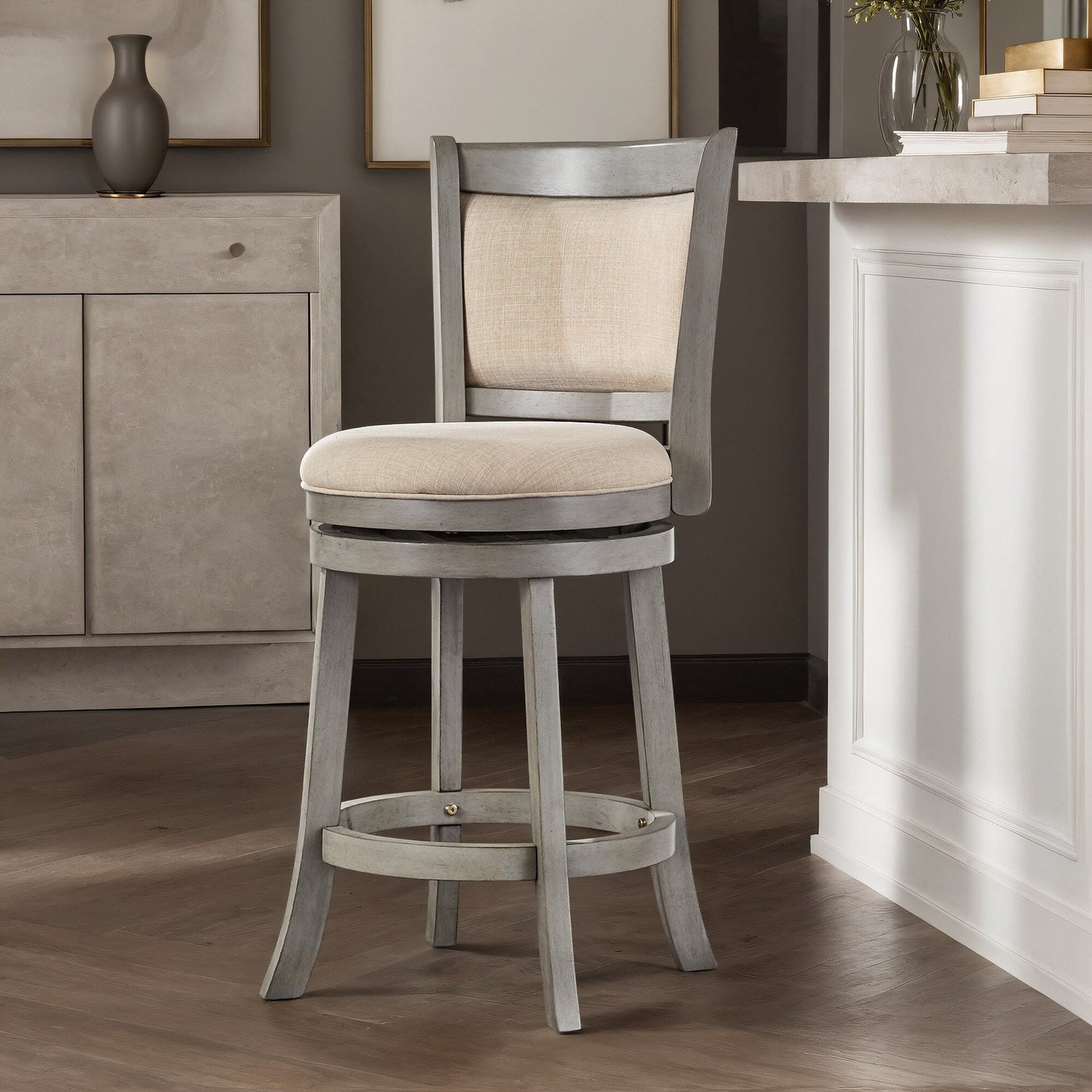Rovinj Upholstered Back Swivel Stool