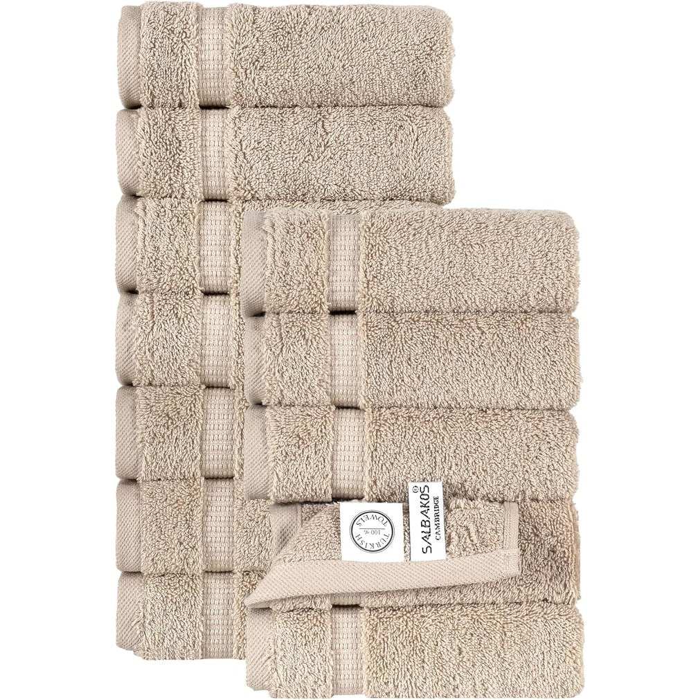 Royal Turkish Cotton Washcloth – Soft, Durable - Ultra-Absorbent Towels - Set of 12