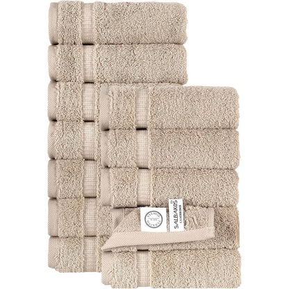 Royal Turkish Cotton Washcloth – Soft, Durable - Ultra-Absorbent Towels - Set of 12
