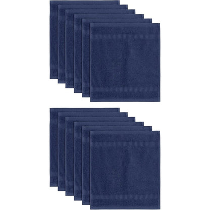 Royal Turkish Cotton Washcloth – Soft, Durable - Ultra-Absorbent Towels - Set of 12