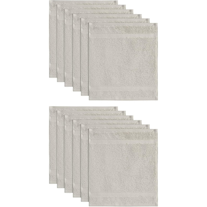 Royal Turkish Cotton Washcloth – Soft, Durable - Ultra-Absorbent Towels - Set of 12