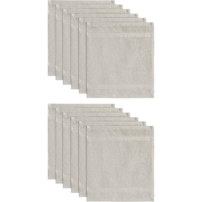 Royal Turkish Cotton Washcloth – Soft, Durable - Ultra-Absorbent Towels - Set of 12