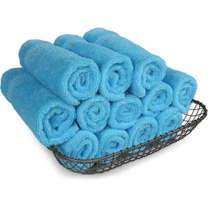 Royal Turkish Cotton Washcloth – Soft, Durable - Ultra-Absorbent Towels - Set of 12
