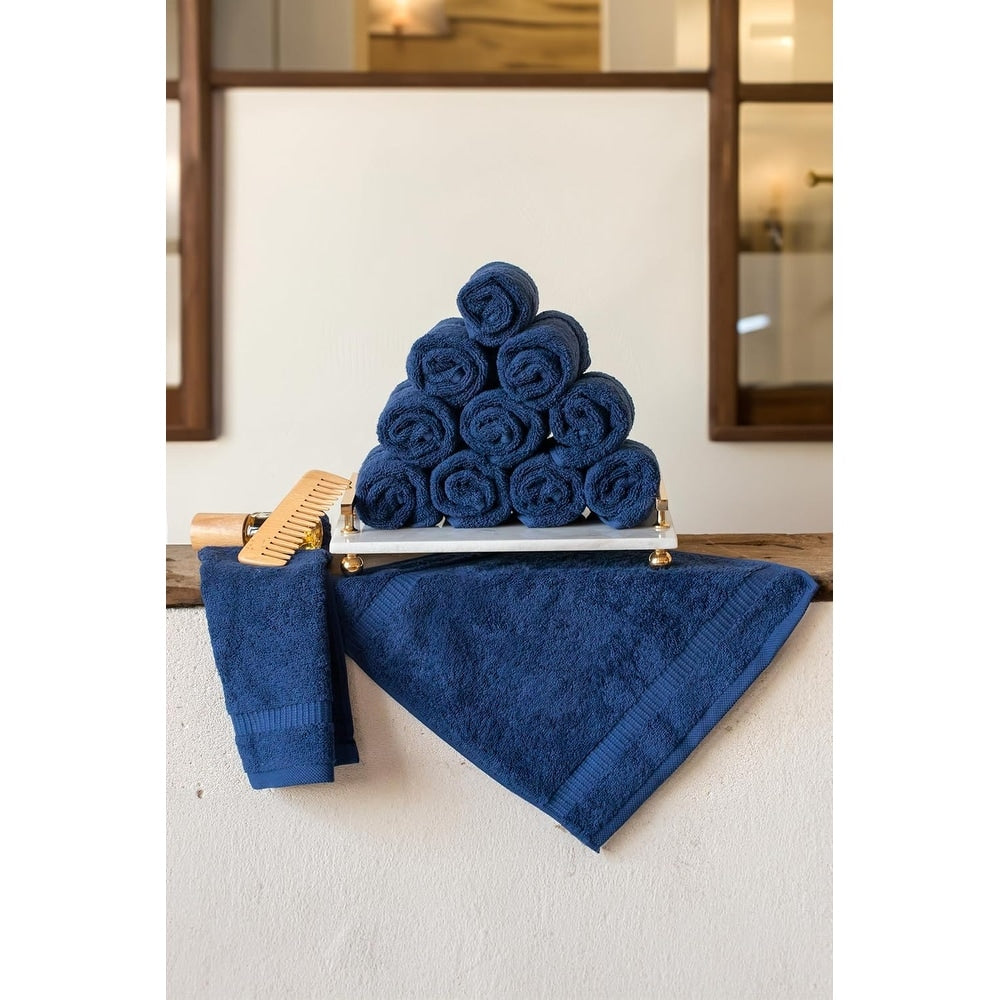 Royal Turkish Cotton Washcloth – Soft, Durable - Ultra-Absorbent Towels - Set of 12