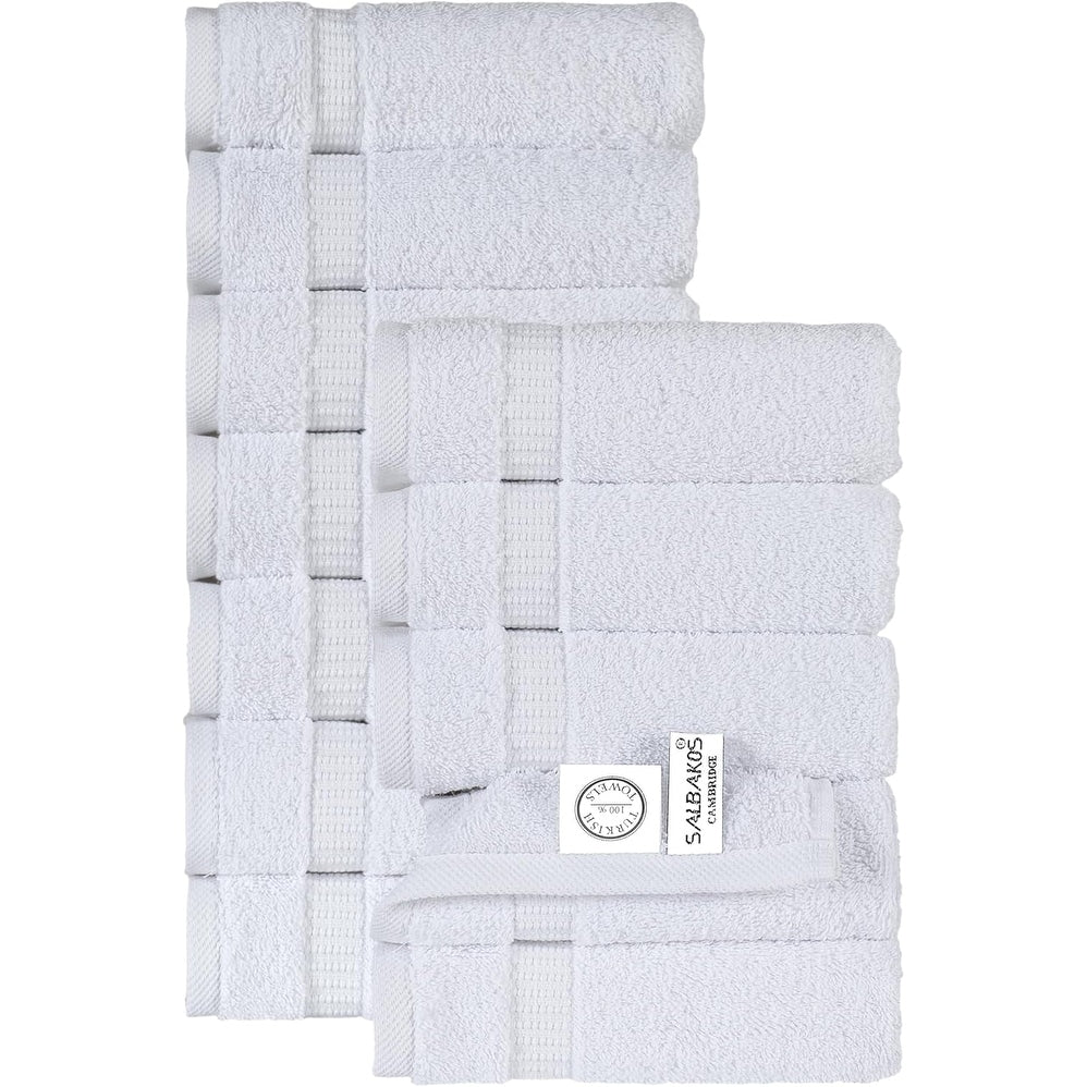Royal Turkish Cotton Washcloth – Soft, Durable - Ultra-Absorbent Towels - Set of 12