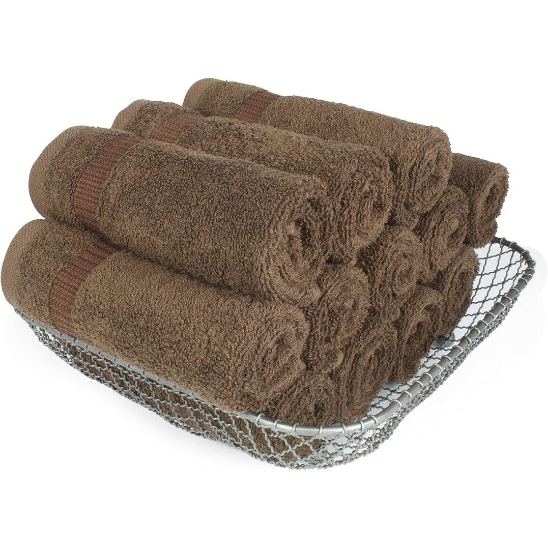 Royal Turkish Cotton Washcloth – Soft, Durable - Ultra-Absorbent Towels - Set of 12