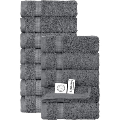 Royal Turkish Cotton Washcloth – Soft, Durable - Ultra-Absorbent Towels - Set of 12