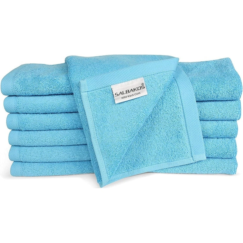 Royal Turkish Cotton Washcloth – Soft, Durable - Ultra-Absorbent Towels - Set of 12