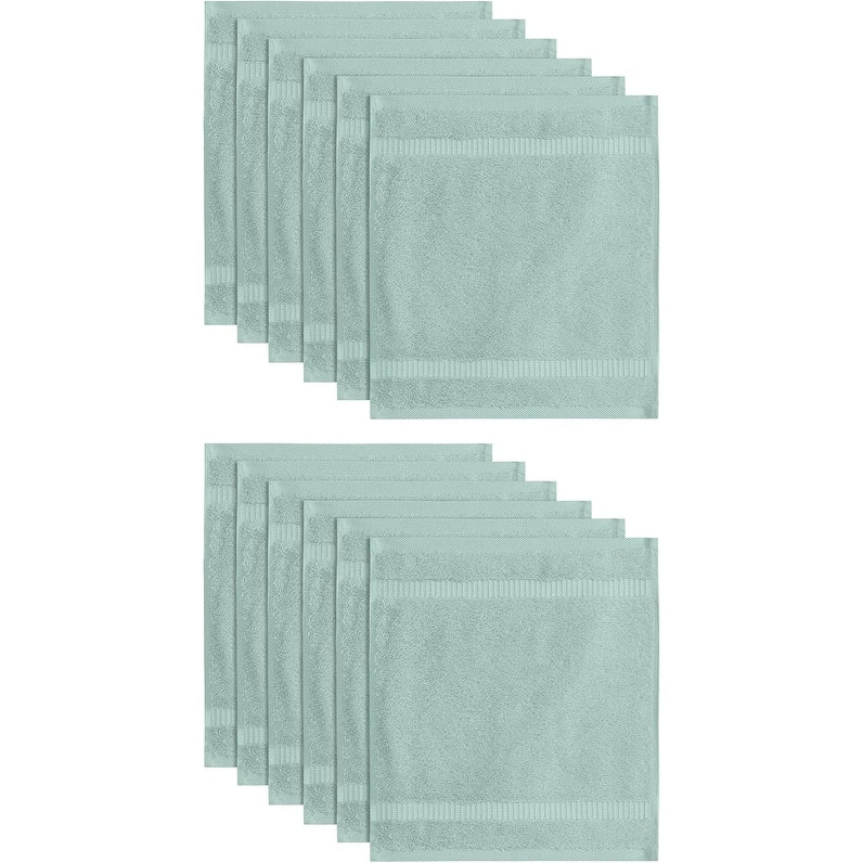Royal Turkish Cotton Washcloth – Soft, Durable - Ultra-Absorbent Towels - Set of 12