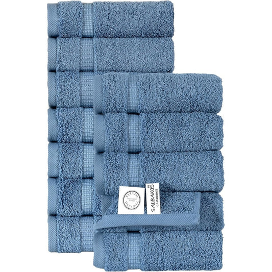 Royal Turkish Cotton Washcloth – Soft, Durable - Ultra-Absorbent Towels - Set of 12