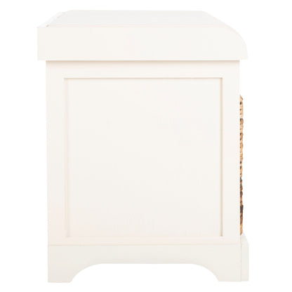 SAFAVIEH Euphemia Brown Woven Storage Basket Bench - 33.5 x 16.1 x 19.9 - 34Wx16Dx20H