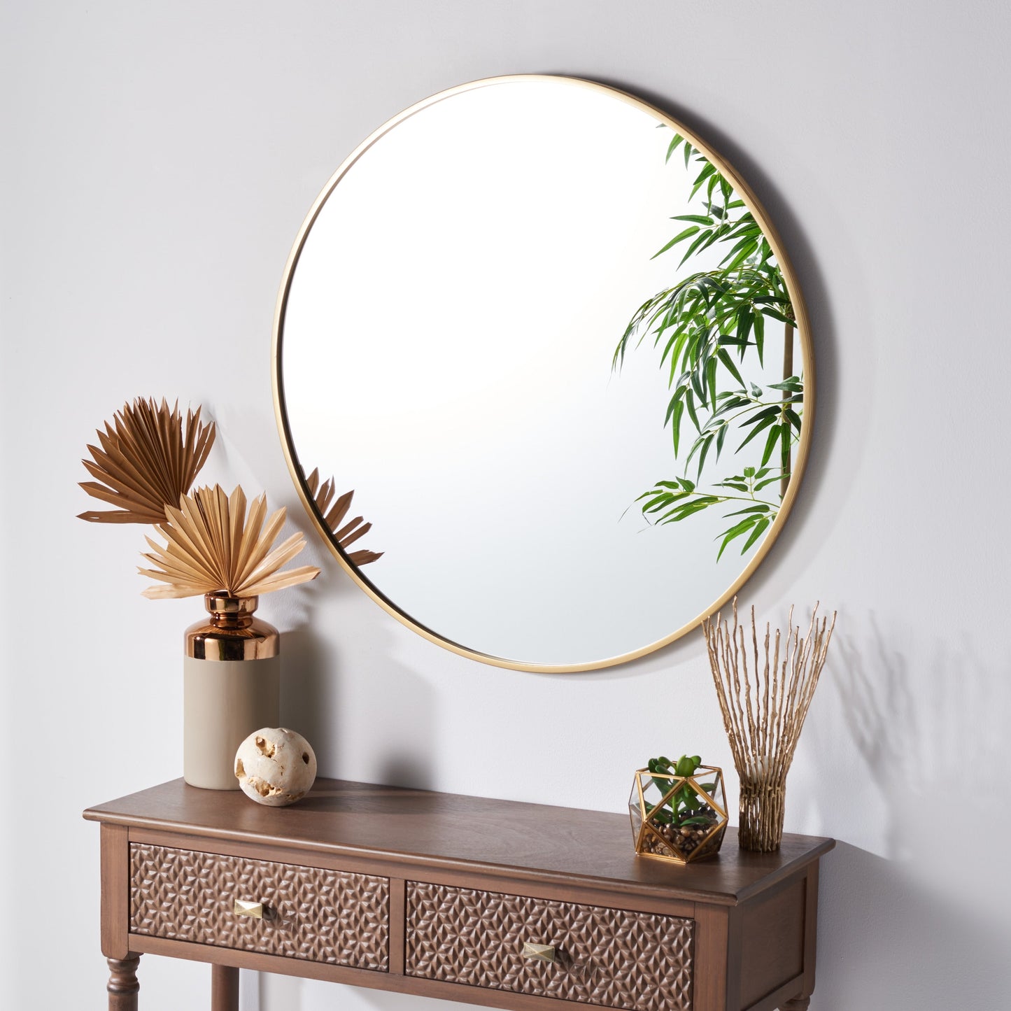 SAFAVIEH Rinlon 30-inch Round Gold Mirror - 30W x 1D x 30H