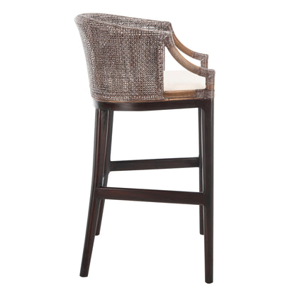 SAFAVIEH Virona Rattan 30-inch Bar Stool - 22.3 W x 20.5 L x 39 H - 22Wx21Dx39H