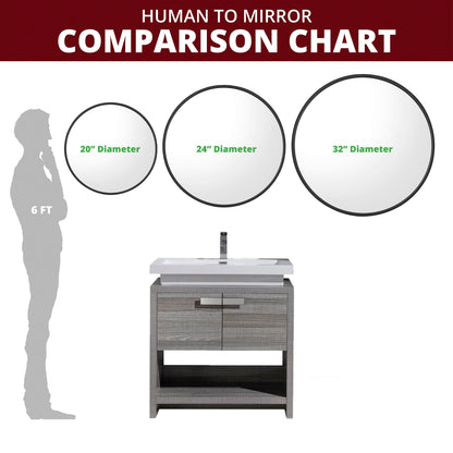 Sage Aluminum Round Wall Mirror