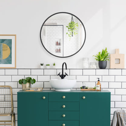 Sage Aluminum Round Wall Mirror