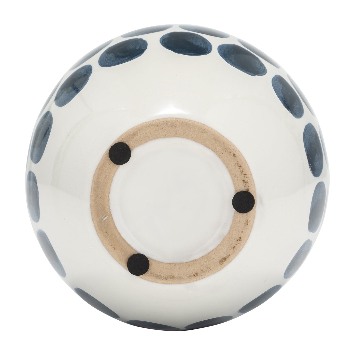 Sagebrook Home Ceramic Abstract White and Polka Dot Vase