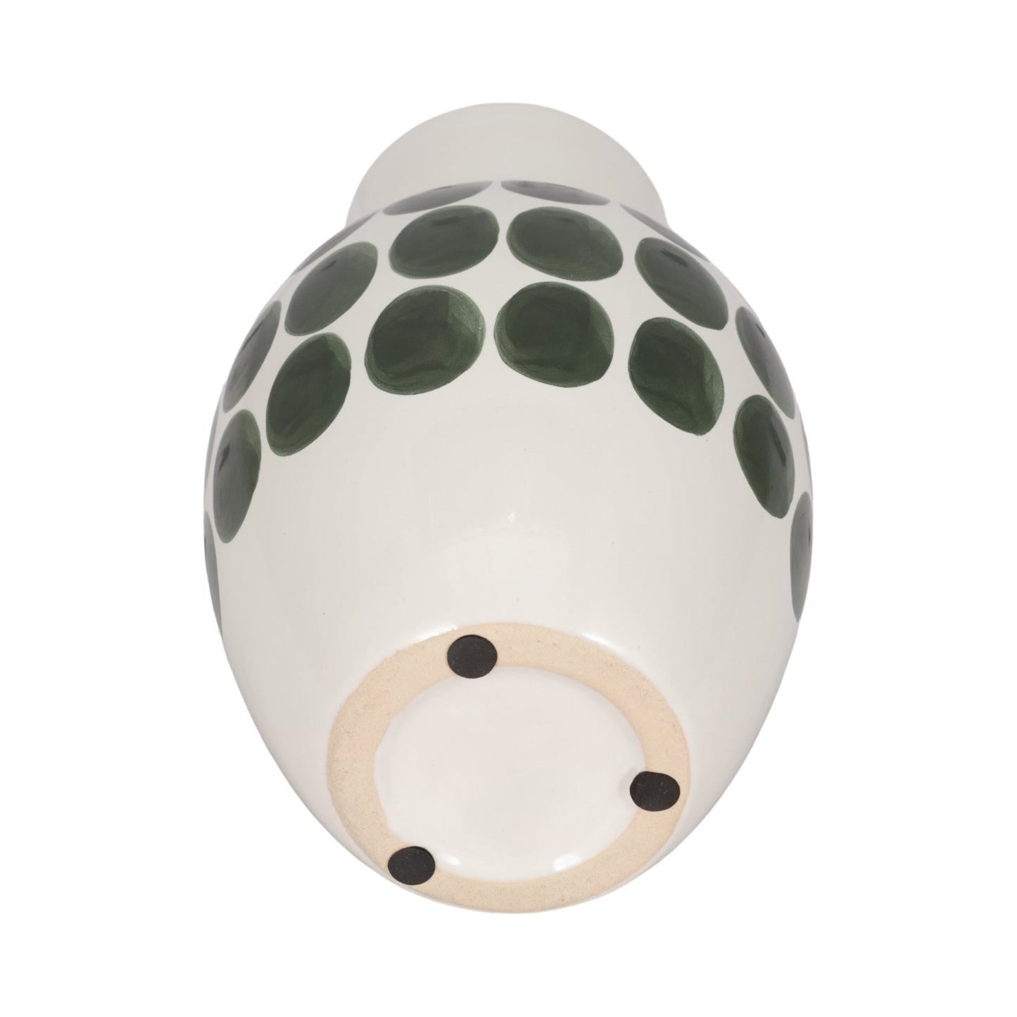 Sagebrook Home Ceramic Abstract White and Polka Dot Vase