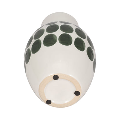 Sagebrook Home Ceramic Abstract White and Polka Dot Vase