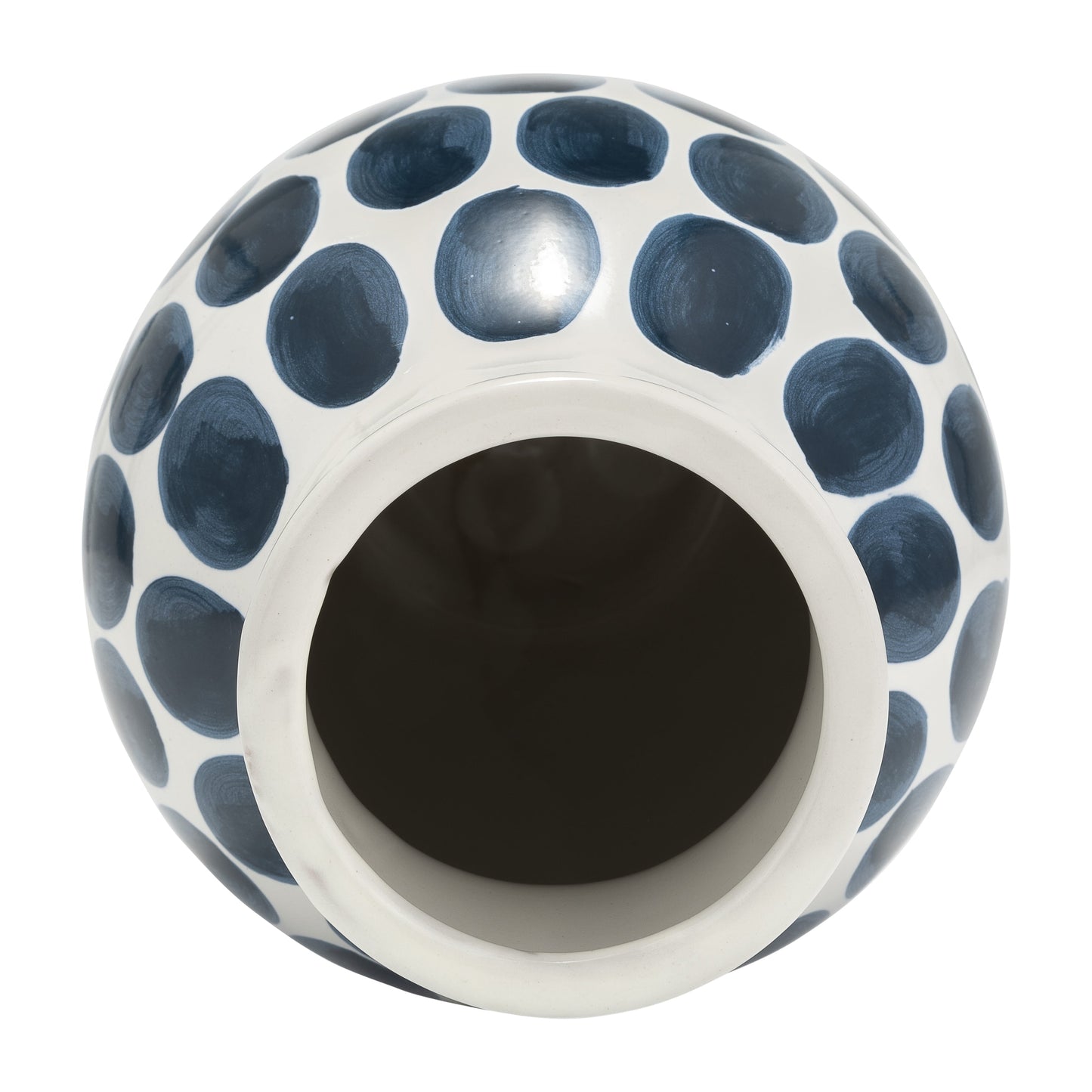 Sagebrook Home Ceramic Abstract White and Polka Dot Vase